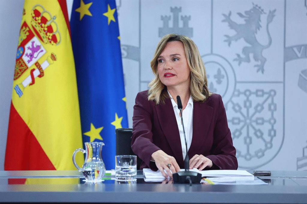 Pilar Alegría presenta la nueva ley educativa en La Moncloa para mejorar la calidad del sistema escolar español.