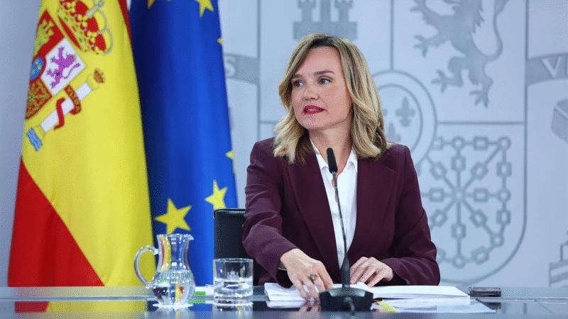 Pilar Alegría presenta la nueva ley educativa en La Moncloa para mejorar la calidad del sistema escolar español.